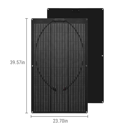Newpowa 100W Flexible Solar Panel Portable Bendable 12 Volts 10BB Mono Cell for Uneven Surfaces Marine Camping Home Boat RV Surface Black