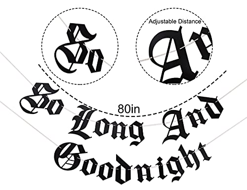 Image of Gothic Letter So Long And Goodnight Banner - Funeral 30th Birthday Banner - Emo 30th Birthday Party Decoration (GOODNIGHT)
