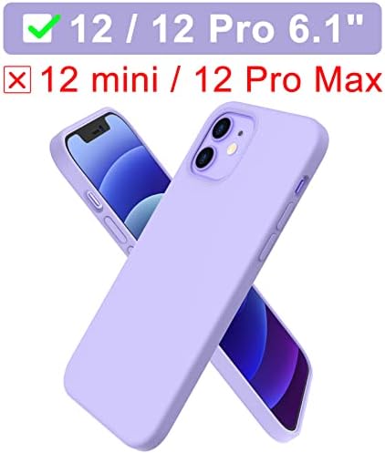 ORNARTO Compatible with iPhone 12 Case 6.1 and iPhone 12 Pro Case, Slim Liquid Silicone 3 Layers Full Covered Soft Gel Rubber Case Cover 6.1 inch- Pink Sand