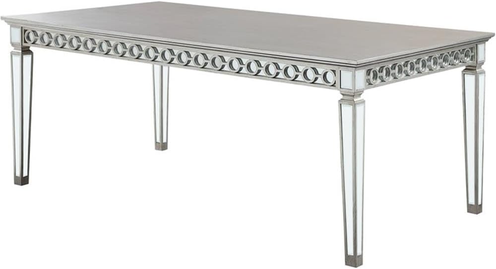 Varian Dining Table in Mirrored & Antique Platinum