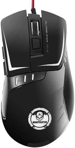 SOKATON Gaming Mouse Optical USB Wired Mouse Mice for Computer PC Laptop Gamers with 6 Programmable Button, 5 Adjustable DPI (1200, 1600, 2000, 2400, 3200), 3 Color LED Light Changing (Black)