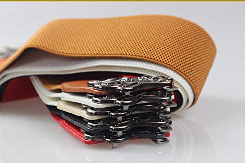 Andongnywell Ladies' Wide Waist Elasticated Elastic Belt Ladies Vintage Stretch Wide Waist Belt Buckle Waistband3