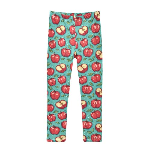 Girls Leggings Cartoon Apples Leaves Toddler Girls Clothes Toddler Comfortable Bottoms Girl Leggings 3T-10Y