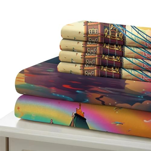 Funda nórdica arcoíris doble de 200x200cm con 2 fundas de almohada 7