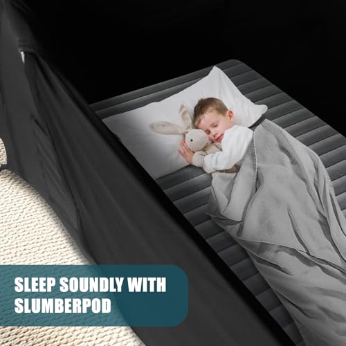 Blackout Tent for Pack N Play: Portable Baby Sleep Pod with 1-Click Setup, Mini Crib Cover with Monitor and Fan Pouches, Blocks 95% of Light, Travel Crib Canopy by AMMER - Image 4