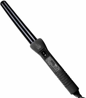 Grande Ceramic Curling Wand - 1 inch Dual Voltage for Long and Short Hair - Negative Ions (Black)