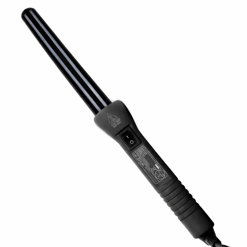 Grande Ceramic Curling Wand - 1 inch Dual Voltage for Long and Short Hair - Negative Ions (Black)