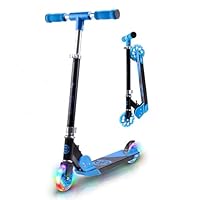 Kick Scooter for Kids Ages 6-12 - CORE Foldy Kids Scooter, 2 Wheel Light-Up LED, Easy Folding, 3 Adjustable Height Handlebar, Pro Deck for Boys & Girls, 4 Colors (Blue)
