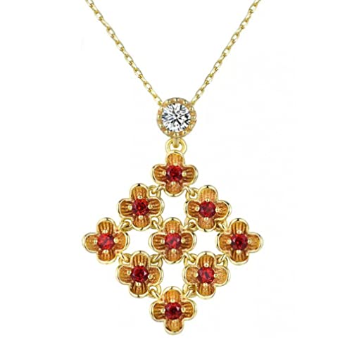 Collier fleur de grenat rouge naturel pour sublimer vos tenues du quotidien
