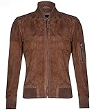 Fermeture éclair Infinity Leather Blouson Aviateur en Daim de Chèvre Bronzer Marine Pour Homme en Cuir Véritable MA-1 Varsity L