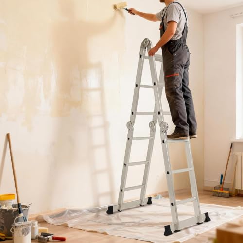 Image of Aluminium Multipurpose Combination Ladder Heavy Duty Advance Ladder (12.15 ft)