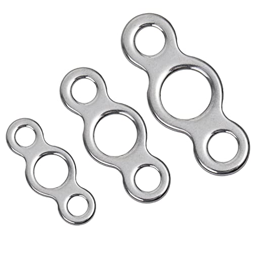 Greatfishing Stainless Steel Fishing Rings Set Multiple Sizes Various Shapes Solid Rings for Jigging Fishing Assist Hooks Fishing Lures Connector 60pcs 3 Holes Rings