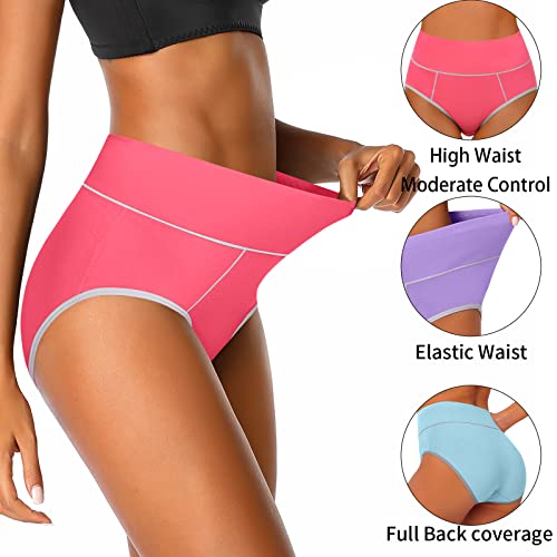 Annenmy Underwear For Womens Cotton High Waisted Panties Moisture Wicking Teen Briefs Plus Size & Regular #TOP3