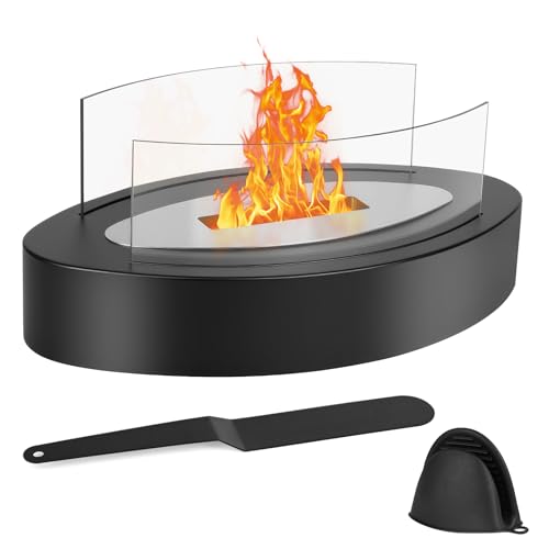 Dreamhigh® Chimenea Bioetanol, Chimenea de Mesa con Doble para Interior y Exterior, Sobremesa para Sala de Estar, Balcón, Jardín