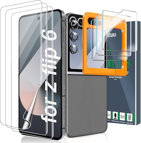 Ferilinso 3 Pack Inside Screen Protector for Samsung Galaxy Z Flip 6 / Z Flip 7 FE with 9H Tempered Glass Back&Camera Lens Protectors Military-Grade Shatterproof Ultra HD Case Friendly