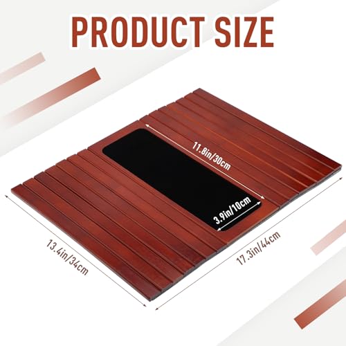 Mesa de bambú para reposabrazos de sofá LemonRoad con bandeja plegable marrón 3