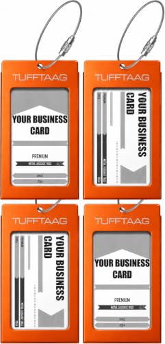 Luggage Tags Business Card Holder by TUFFTAAG - Durable Travel ID Bag Tag