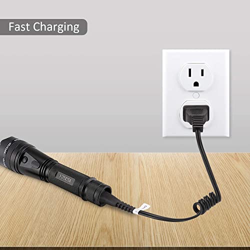 Qveeq Stun Gun Charger Cord Compatible With Vts-T03, Vts-195; Police 305, Police 928-58, Avenger, Guard Dog Security, Jolt, Stun Master And Most Other Stun Guns (One Long And One Short) #TOP4