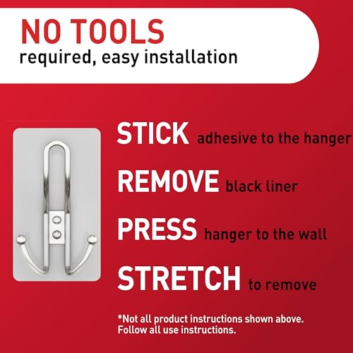 Image of Command X-Large Satin Nickel Triple Hook,1 Hook,3 Strips,Damage-Free Hanging with Adhesive Strips,No Tools Wall-Hook for Hanging Decorations in Living Spaces,(Pack of 8)