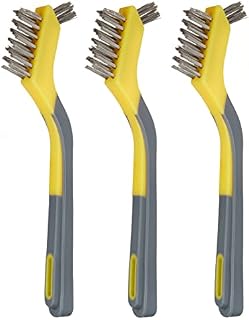 Amazon Basics Stainless Steel Mini Brushes, Soft Grip, 3-Pack