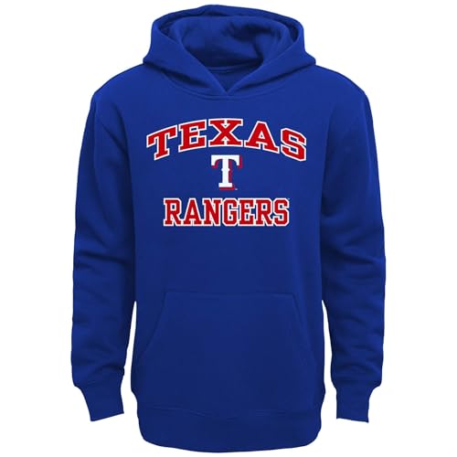 Outerstuff MLB Kids Youth 8-20 Official City Headline Arch Logo Fleece Lined Pullover Hoodie Sweatshirt (Size 18-20 Texas Rangers - Blue)