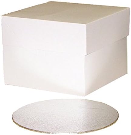 5 x 10" x 10" x 6" Inch Cake Box & 10" Inch Round 3mm Cake Board