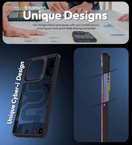 Image of KAPAVER Cyber-i Back Cover Case for Motorola Edge 50 Pro (TPU+PC) (Cyber-i-Black)