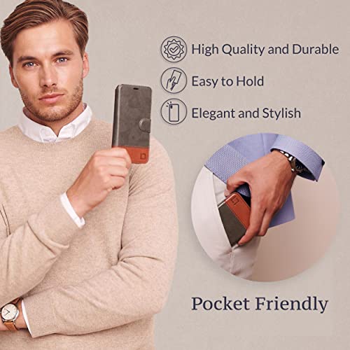 Image of LUPA Legacy Compatible for iPhone 11 Pro Max Wallet Case -Slim iPhone 11 Pro Max Flip Case with Credit Card Holder - for Women & Men - Faux Leather i Phone 11 Pro Max Purse Cases - Smoky Cedar