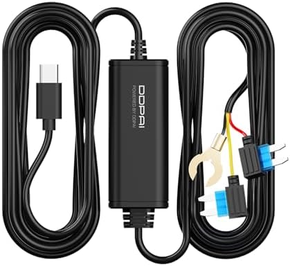 DDPAI Dash Cam Hardwire Kit, Compatible with Z60, Z60 πLink, Z50 Pro Models, Enabling 24 Hours Parking Monitor, 12V/2A to 5V/3A, 3 Meters Long