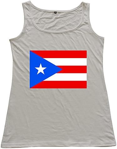 Flag Puerto Rico Womens 100% Cotton Vest Gray