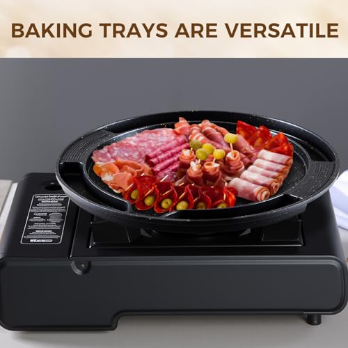 Honeydak Korean BBQ Grill Pan with Bag, Oil Brush and Food Tongs, Stove Top Nonstick Traditional BBQ Pan Stainless Steel Smokeless for Indoor Outdoor - Image 6
