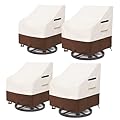 Aacabo Patio Chair Covers Waterproof Patio Furniture Covers,30W x 34 D x 38.5 H Inches Outdoor Swivel Chair Cover 2 Pack -Beige