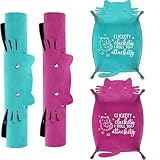 ICoDeesse 2Pcs Cat Dice Rolling Tray Novelty Folding Leather Dice Holder Portable Storage Accessories Decorative Desk Organizer Funny Gift for DND Game Players