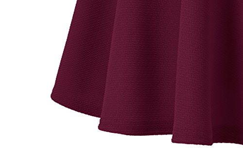 Urban Coco Women's Basic Versatile Stretchy Flared Casual Mini Skater Skirt (X-Large, Wine Red) #TOP3