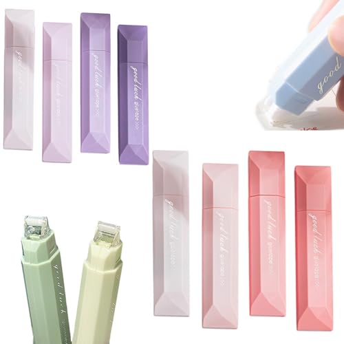 8 PCS Double Sided Tape Roller Multipurpose Double Sided Tape Pens Craft Adhesive Runner for Scrapbooking Glue Tpaes for Gift Wrapping Crafts Office School Office Crafts (4Pcs Pink & 4Pcs Purple)