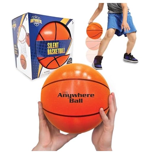 Anywhere Ball, Silent Basketball, Airless Foam for Indoor Training, Dribbling, and Realistic Bounce (Mini 7" Size)