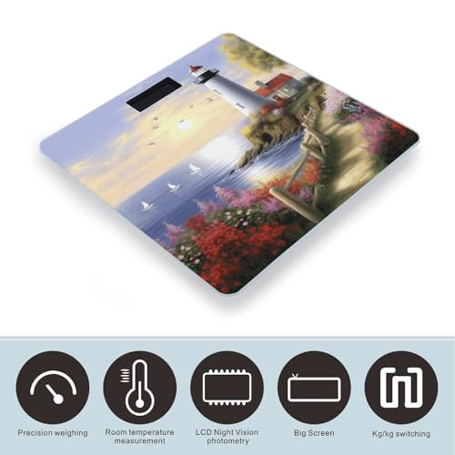 Báscula Digital de Baño con Pantalla LCD Grande y Precisión Alta miniatura 3