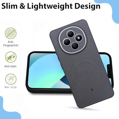 Image of LIRAMARK Rugged Carbon Fibre TPU Armor Silicone Back Cover Case for Oppo F31 Pro 5G