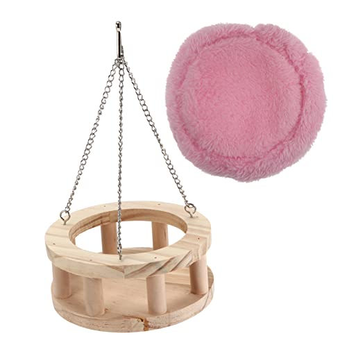 HANABASS 1 セット パインハンモック 寝る キャリア 木製ハムスター小屋 ランダムカラー