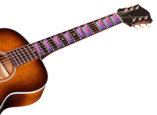 Image of KREEPO Guitar Fretboard Sticker Fingerboard Embossed Carved Decals Stickers (Trapezium Design) With Multicolor(5cm X 17cm)