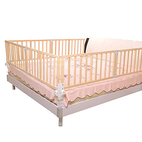 Barrera de cama infantil de madera ajustable de 150 cm 4