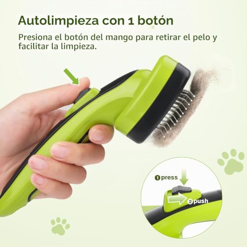 Miniatura 3 de Pecute Cepillo Perros Y Gatos Peine Para Mascotas Quitar Y Remover El Pelo Muerto Carda Con Púas Flexible De Acero Inoxidable Para Desenredar Y Peinar A Mascotas Reduce 95 De Pelo Suelto Cómodo