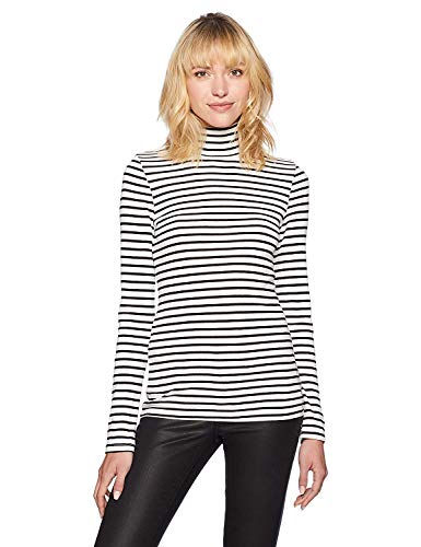 Splendid Women's Long Sleeve Turtleneck Top, Off White, XS