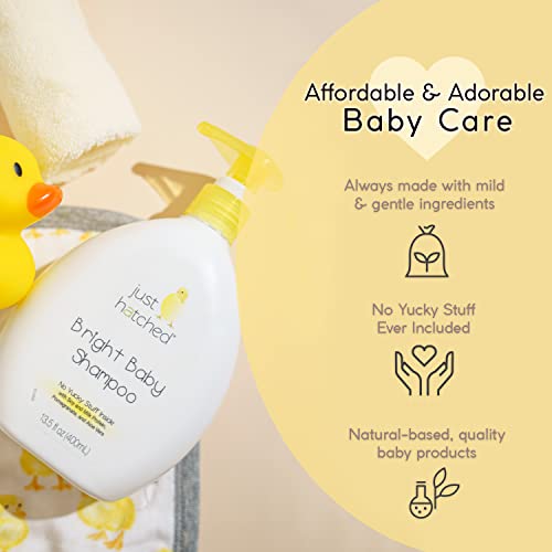 Just Hatched Bright Baby Shampoo Multi-Pack - Gentle Hair Cleanser, Loveable Yummy Fragrance, Gentle For Newborns, Hypoallergenic, Gluten Free, No Yucky Stuff & Harsh Ingredients, 13.5 Fl Oz (2 Pack) #TOP4