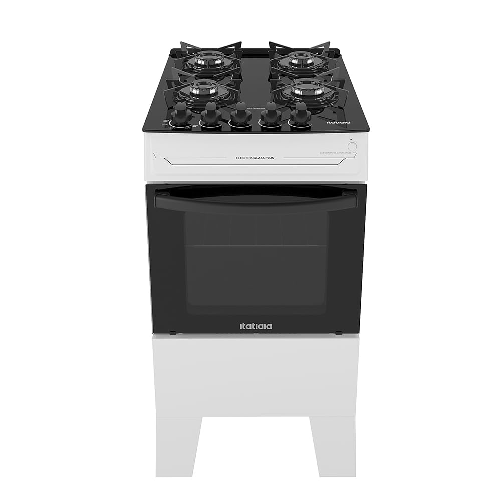 Fogão 4 Bocas a Gás Itatiaia Electra Glass Plus Mesa de Vidro Acendimento Automático