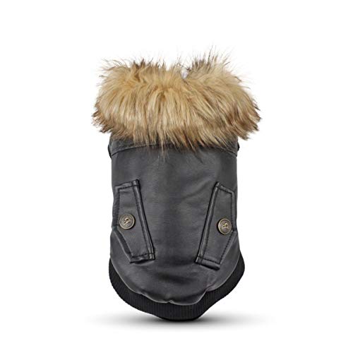 Namsan Hundemantel Hunde Jacken für Winter Warm Leder Hunde Winterjacke Wasserdicht Hundemantel für Kleine Hunde-M