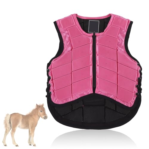 Chaleco protector ecuestre infantil, acolchado color rosa para 125-140cm