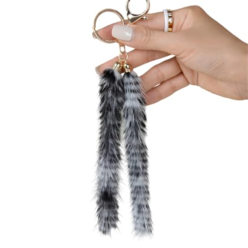Porte-clés en queue de vison, idée cadeau femme élégante