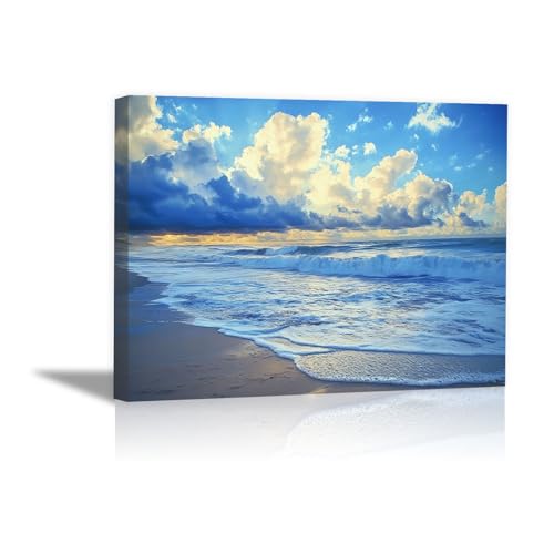 Cuadros de paisaje oceánico modernos en azul para decoración de salones