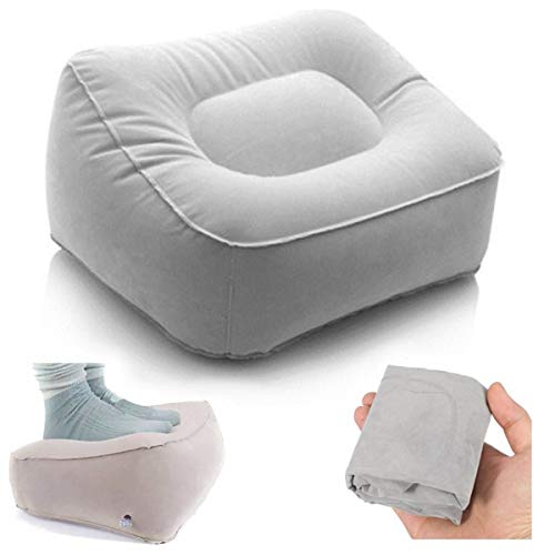 Inflatable Foot Rest Pillow - 2 Pack Leg Up Footrest for Travel Office & Home Relax Pillow Cushion
